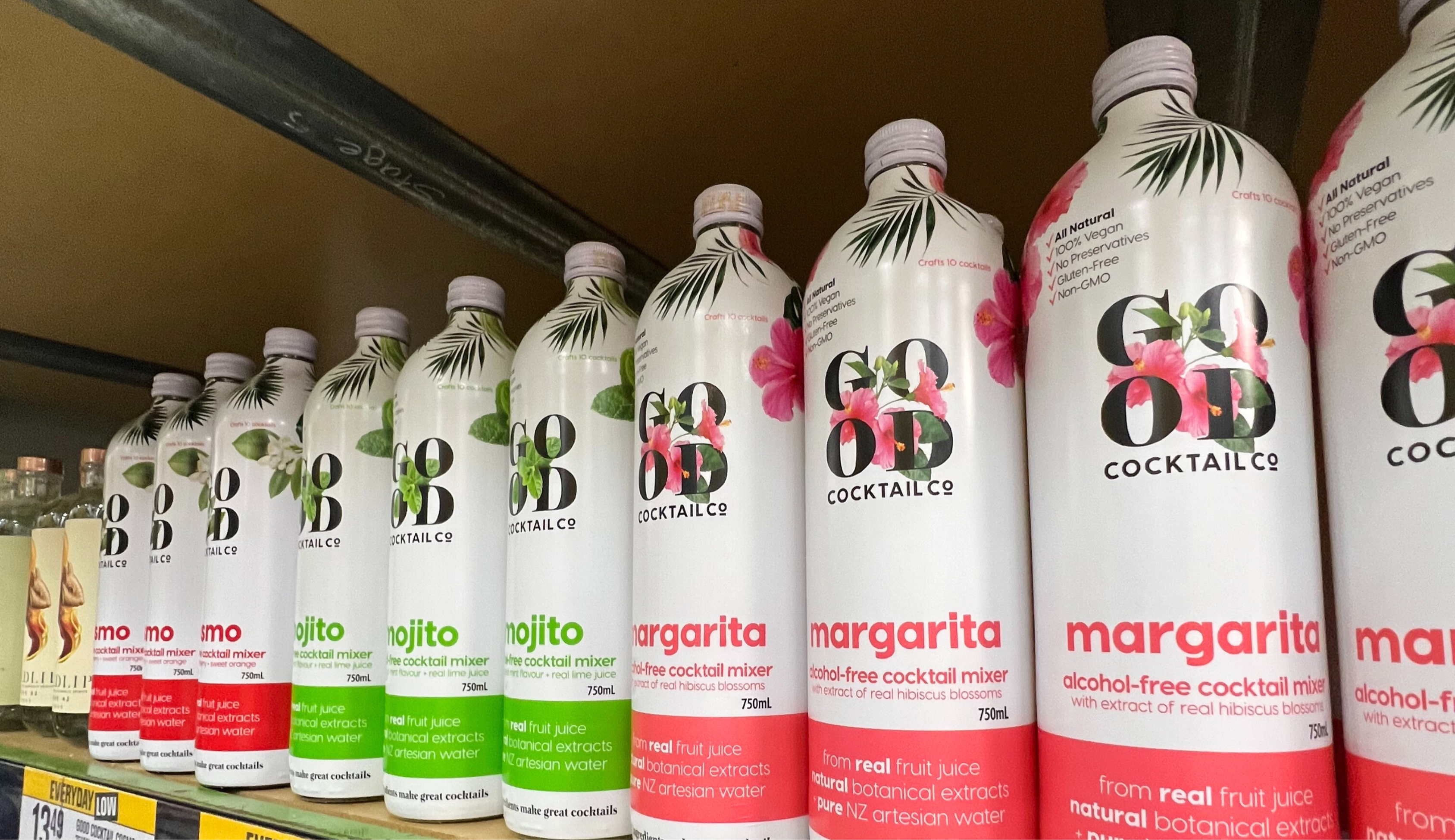 Image of good cocktail company bottles in store