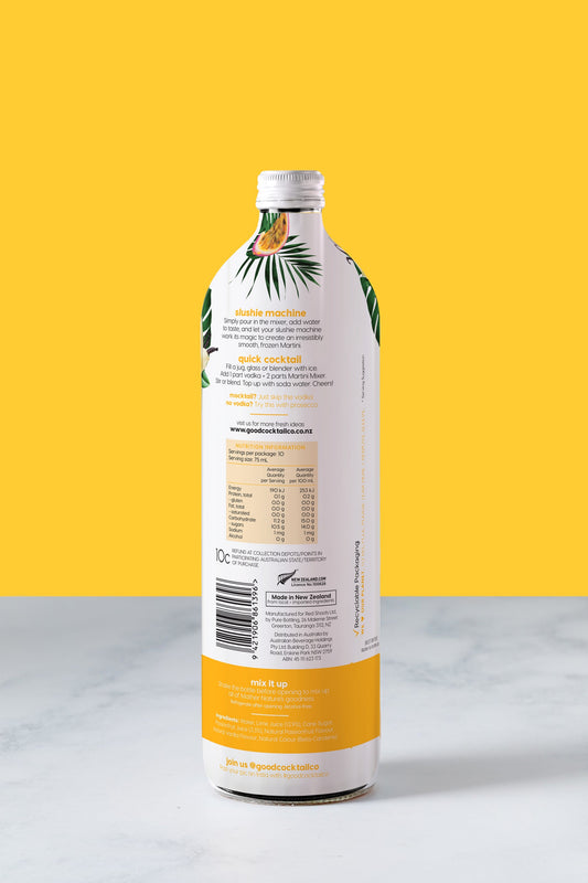 Good Cocktail Co Passionfruit Martini Cocktail & Slushie Mixer 750ml bottle – Passionfruit & Vanilla