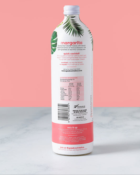 Back of margarita bottle