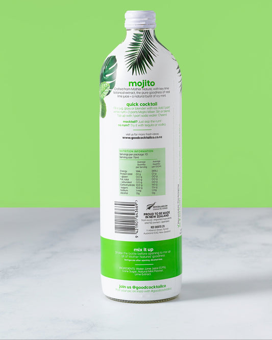 Back of mojito bottle