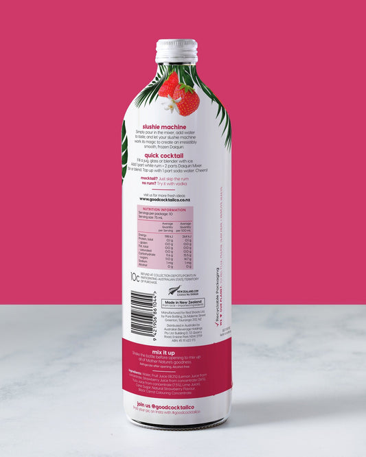 Good Cocktail Co Strawberry Daiquiri Cocktail & Slushie Mixer 750ml bottle – Strawberry & Yuzu