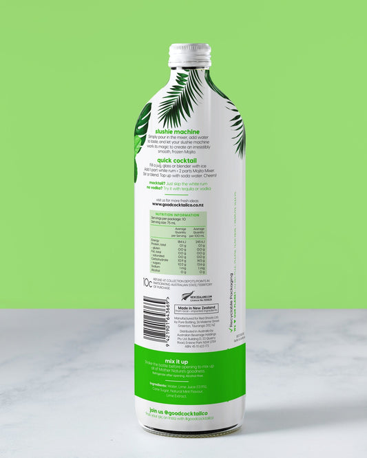 Good Cocktail Co Mojito Cocktail & Slushie Mixer 750ml bottle – Lime & Mint