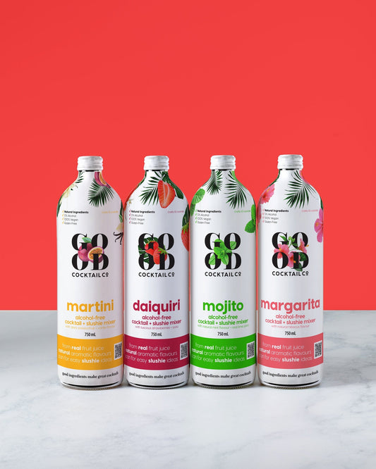 Good Cocktail Co Ultimate Cocktail & Slushie Mixer Pack – Margarita, Mojito, Daiquiri and Passionfruit Martini